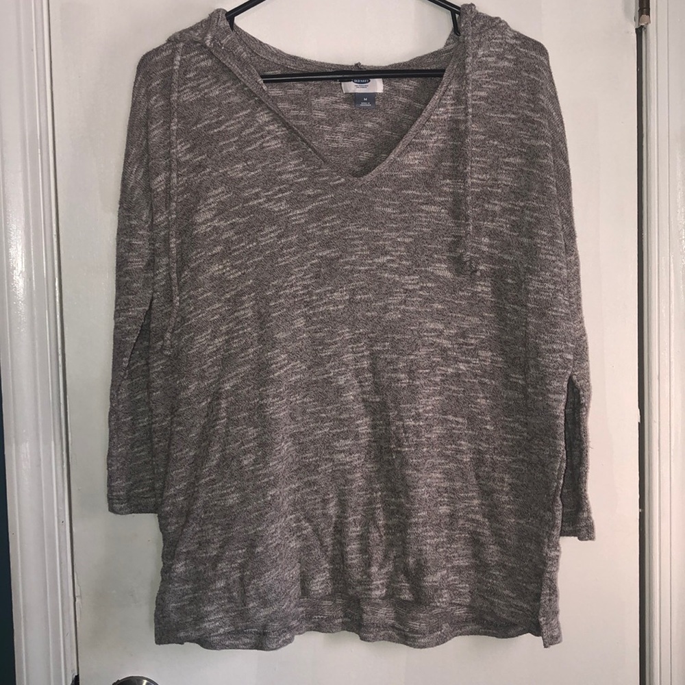 Knit v-neck sweatshirt